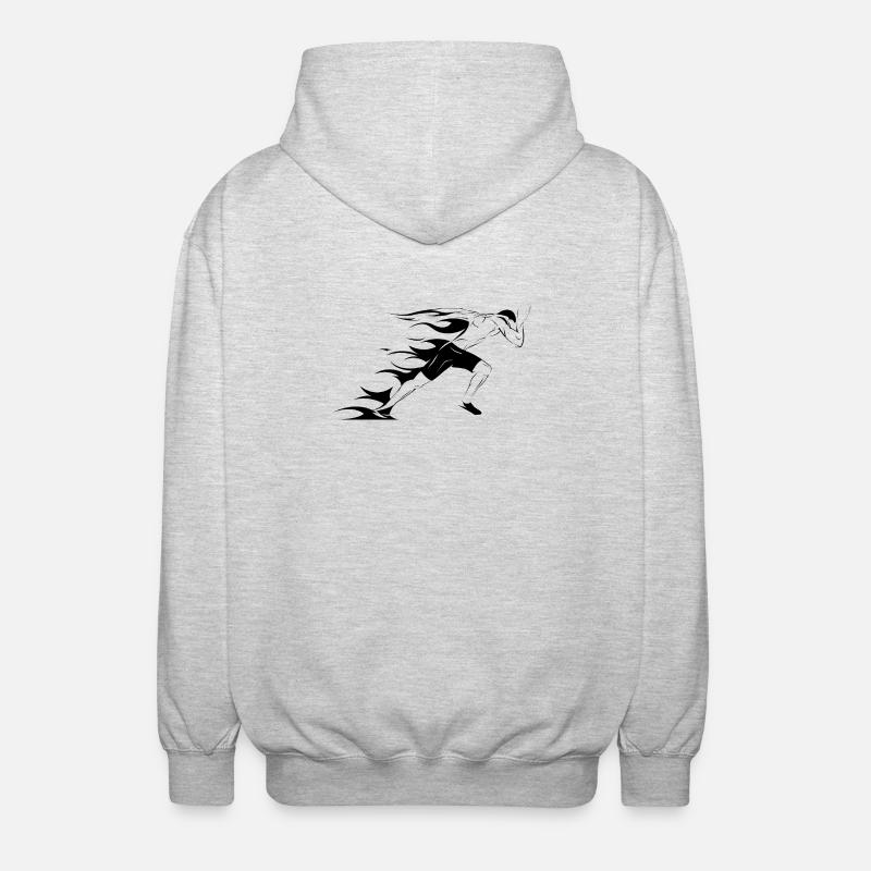 Runner Icon Illustration Sprinter Graphic icon - Unisex Hooded Jacket - light heather grey