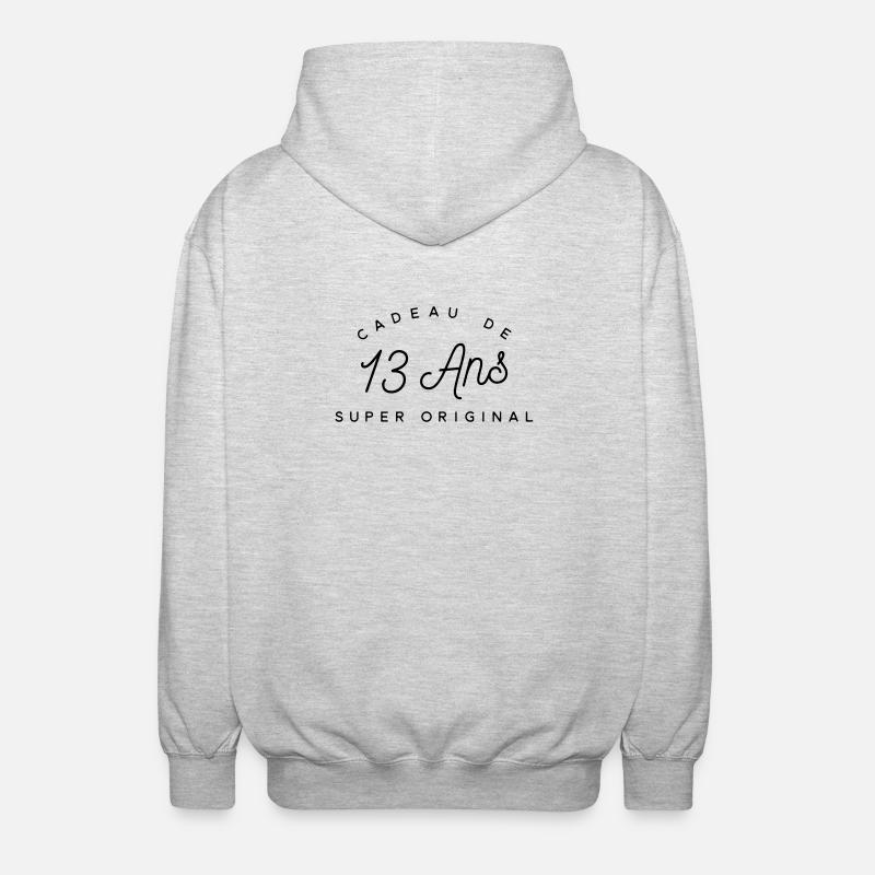 Cadeau 13 ans  - Veste à capuche unisexe - gris clair chiné