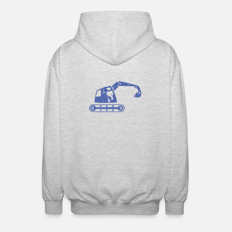 Bagger Baggerfahrer Baugeräteführer - Unisex Kapuzenjacke - Hellgrau meliert