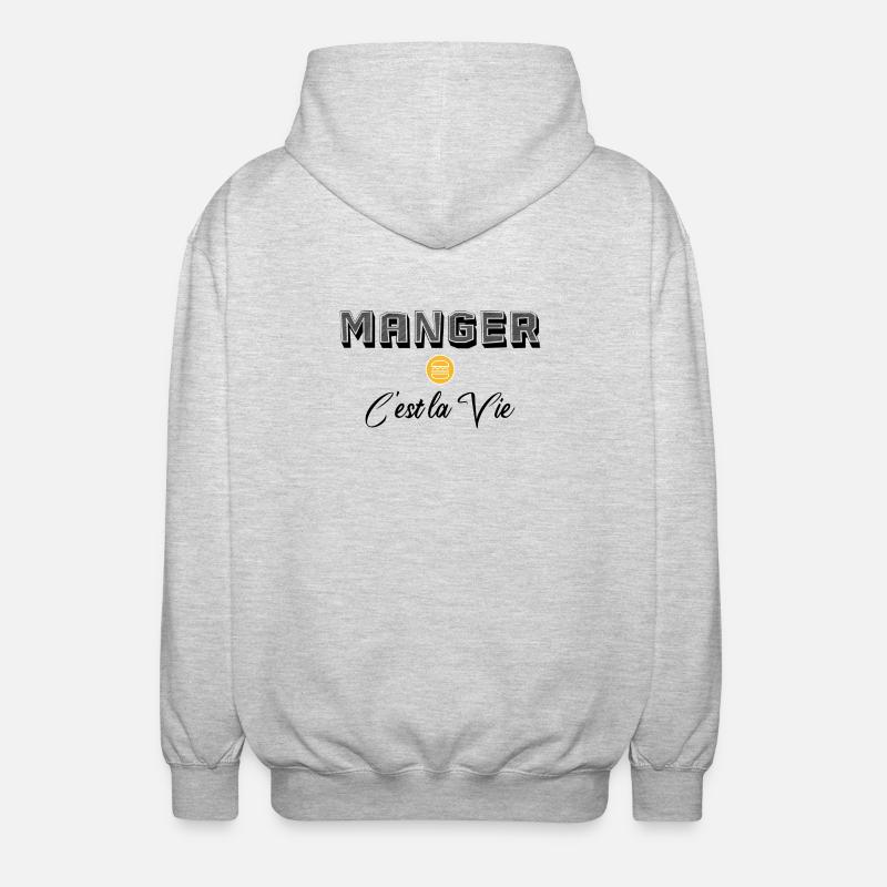 Manger C'est la Vie Nourriture - Veste à capuche unisexe - gris clair chiné