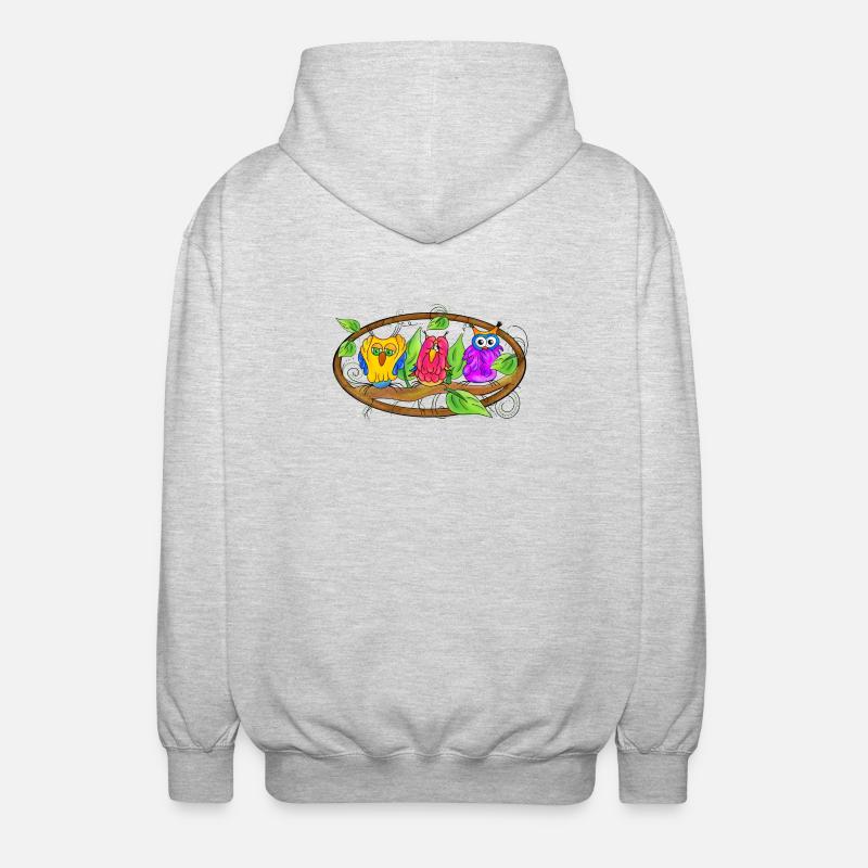 Weisheit - Eulen Edition - Unisex Kapuzenjacke - Hellgrau meliert