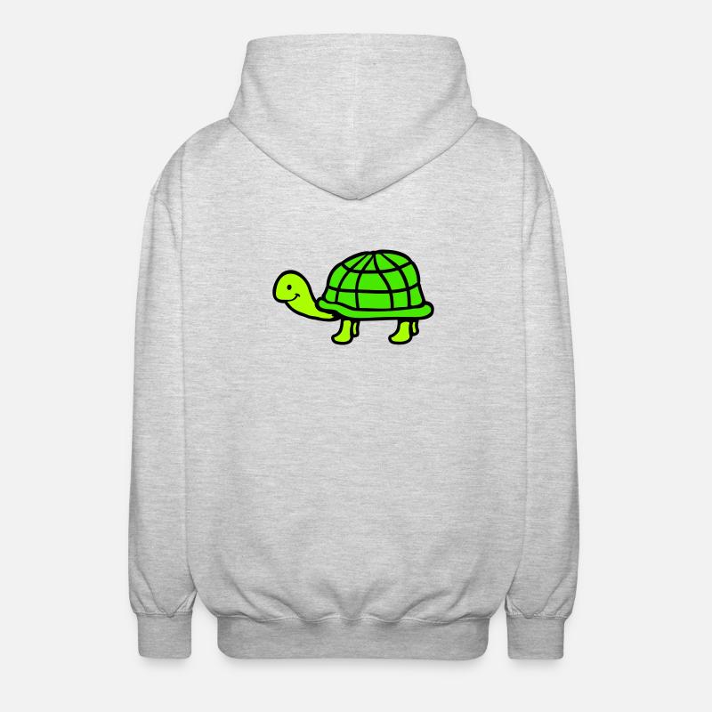 Turtle long neck smiling happy funny - Unisex Hooded Jacket - light heather grey