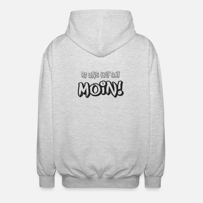 Moin – Bi uns het dat - Unisex Hooded Jacket - light heather grey
