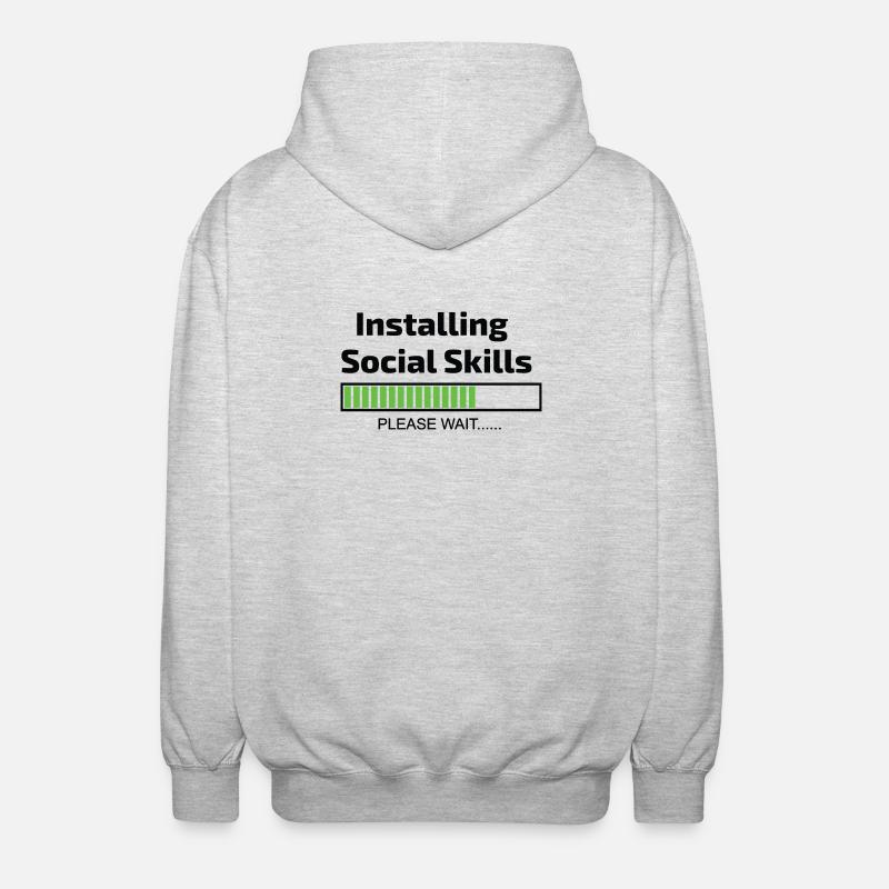 computer installing social skills programmer - Unisex Hooded Jacket - light heather grey