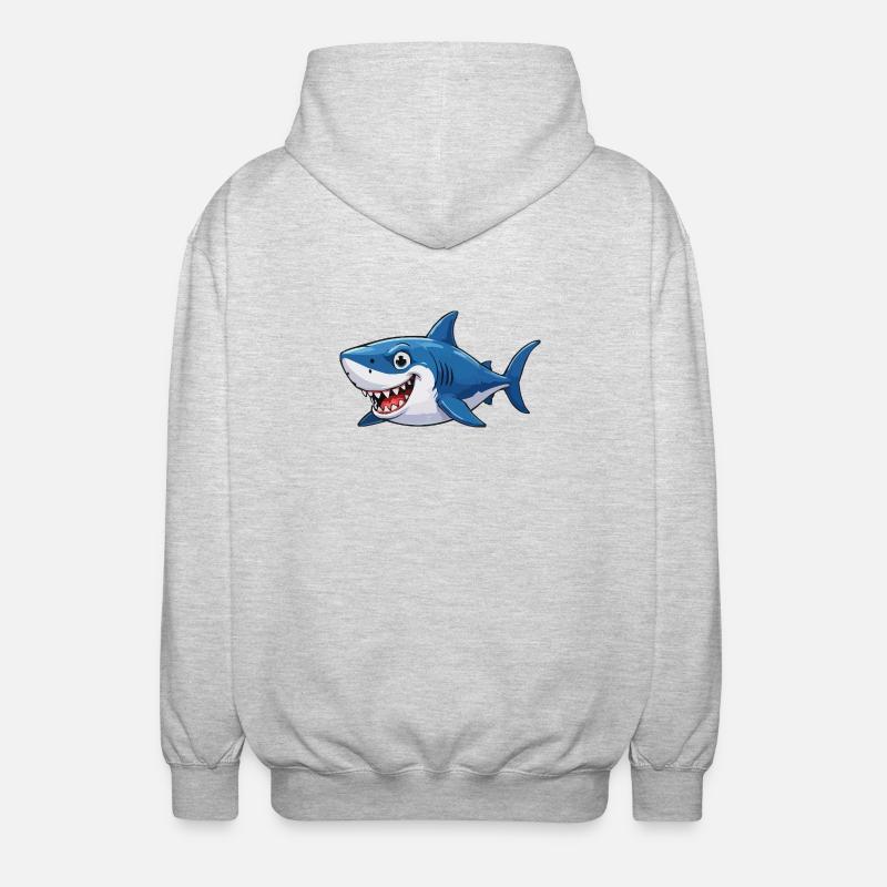 Shark Comic - Veste à capuche unisexe - gris clair chiné