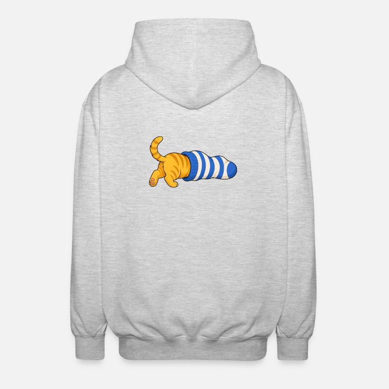 Chat dans la chaussette - Veste à capuche unisexe - gris clair chiné