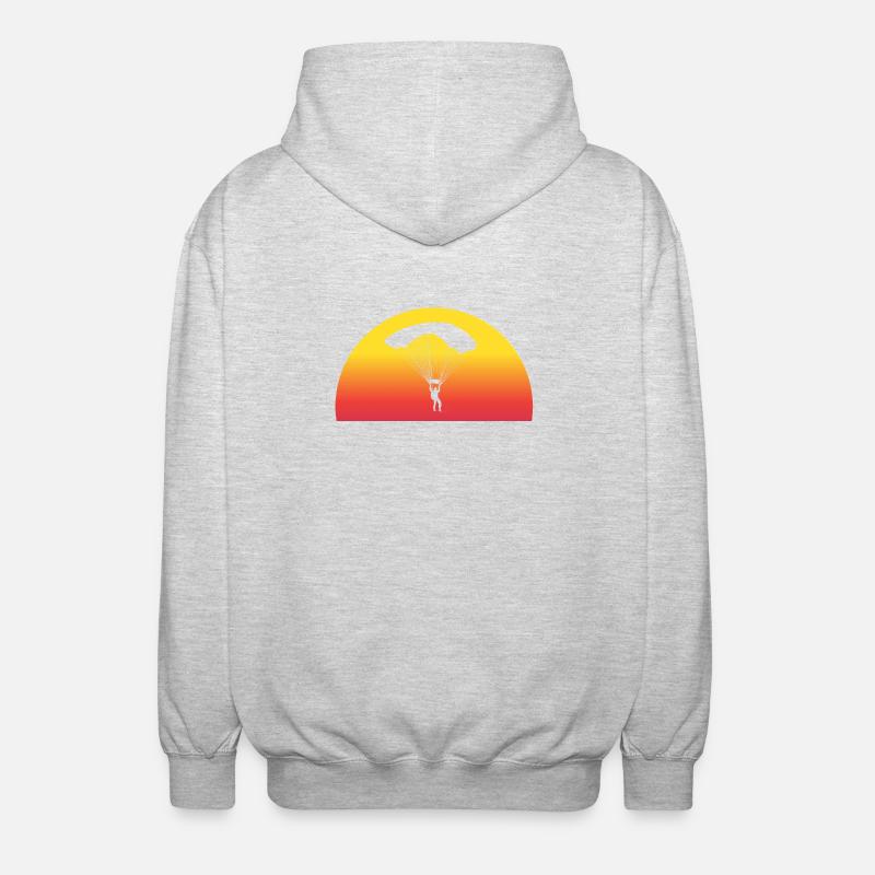 Adventurous Skydive Sunset - Unisex Hooded Jacket - light heather grey
