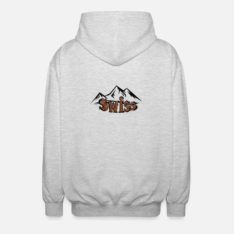 Schweizer Bergschokolade - Unisex Kapuzenjacke - Hellgrau meliert