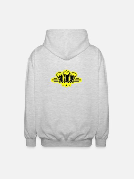 Bierglas Symbol Bier Malzbier - Unisex Kapuzenjacke - Hellgrau meliert