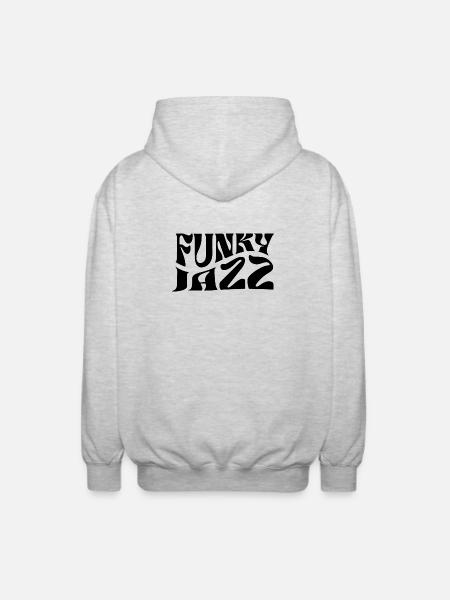 Funky Jazz Musik-Logo-Design - Unisex Kapuzenjacke - Hellgrau meliert