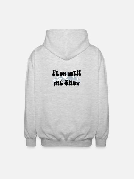 Flow with the Snow - Ski & Mountains - Unisex Hooded Jacket - light heather grey