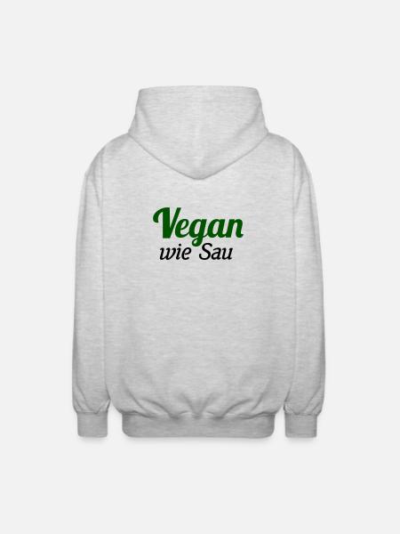 vegan as hell - Unisex Hooded Jacket - light heather grey