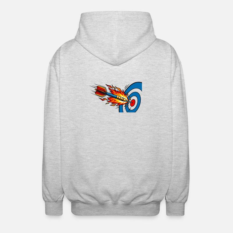 Fléchette Cible de Feu Cible - Veste à capuche unisexe - gris clair chiné