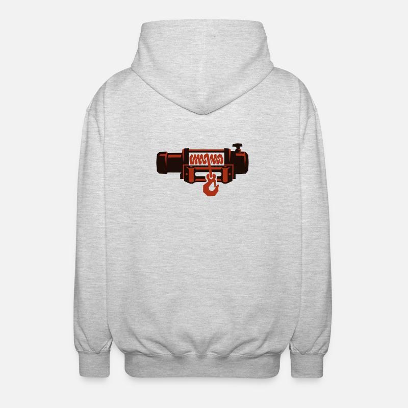 Offroad Seilwinde 4x4 Tool - Unisex Kapuzenjacke - Hellgrau meliert