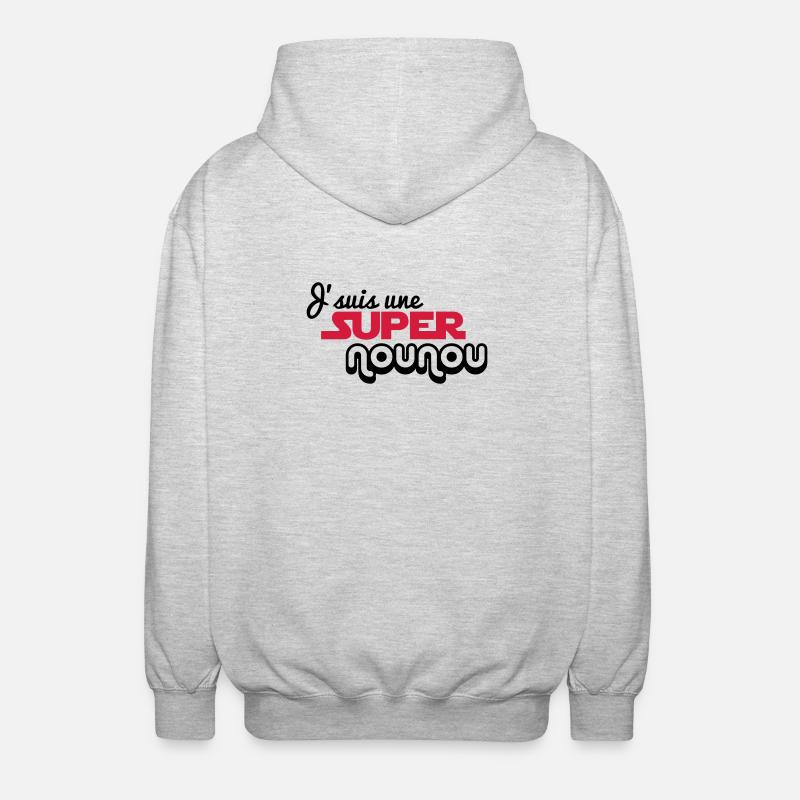 Ich bin ein Super Nanny - Unisex Kapuzenjacke - Hellgrau meliert