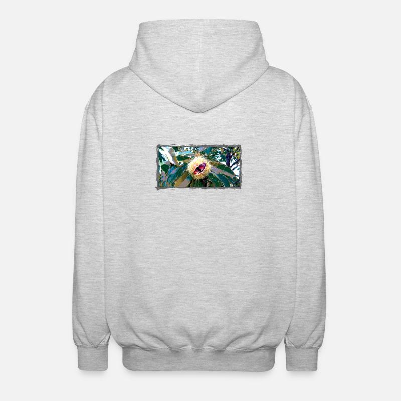 Kastanie in spitzen Blätterdesign - Unisex Kapuzenjacke - Hellgrau meliert