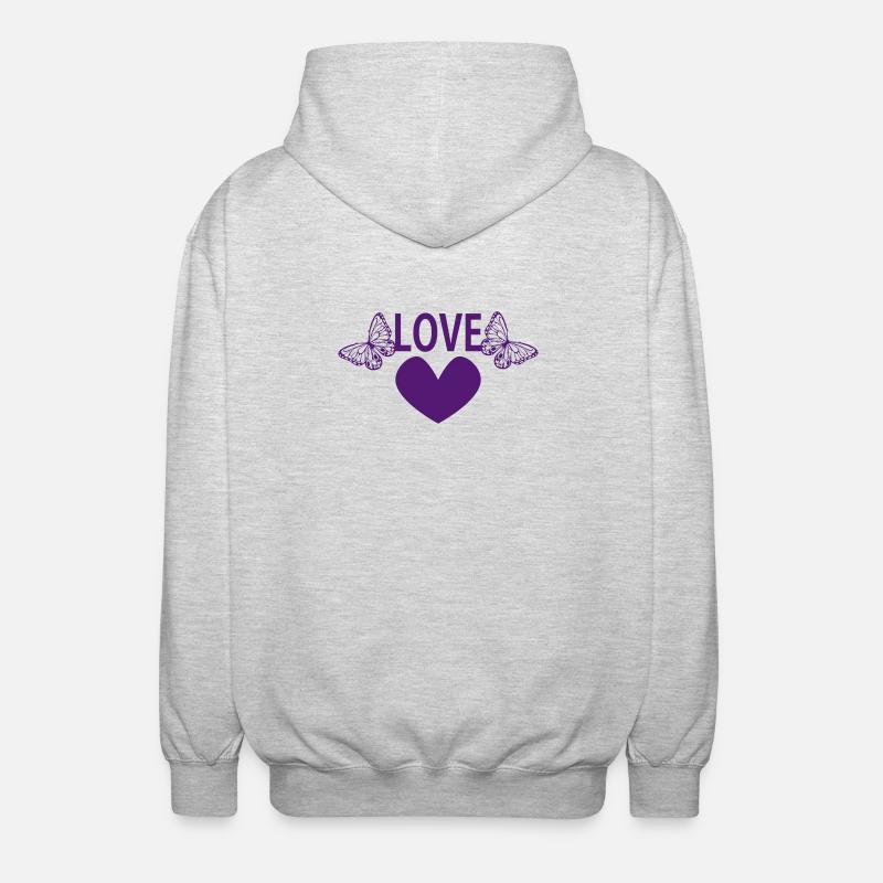 AMOUR - Veste à capuche unisexe - gris clair chiné