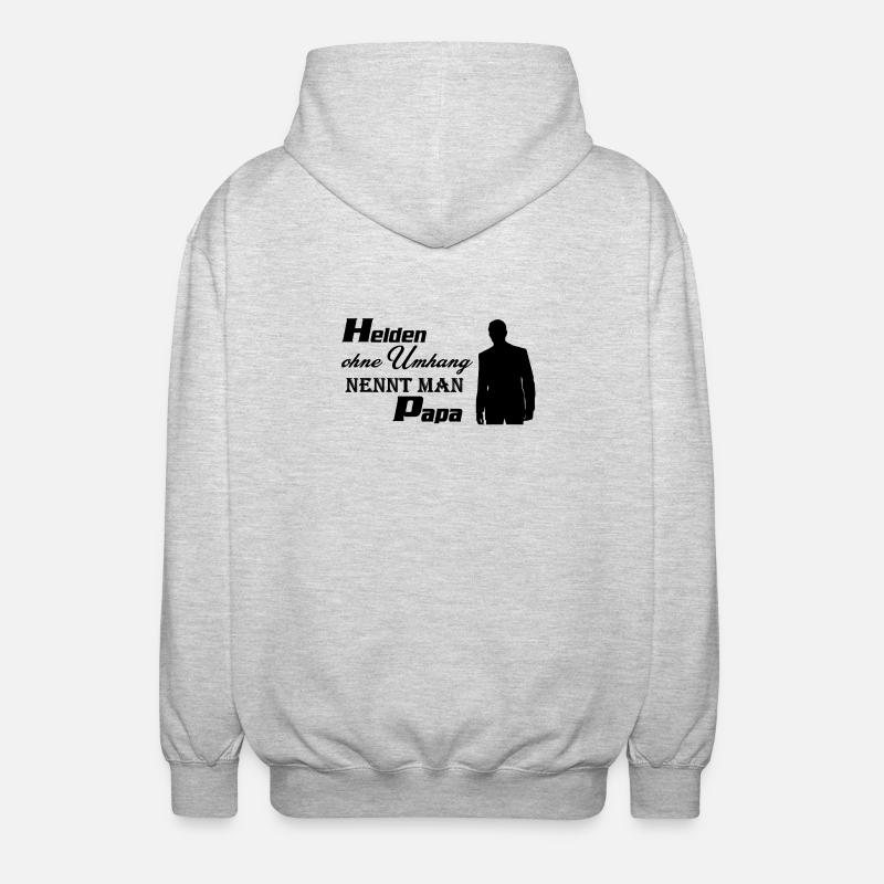 Helden Papa - Unisex Kapuzenjacke - Hellgrau meliert