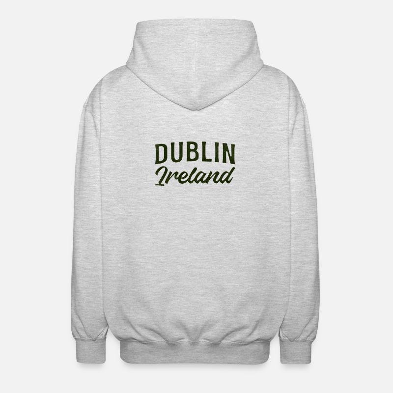 Dublin Irland Script Typografie - Unisex Kapuzenjacke - Hellgrau meliert