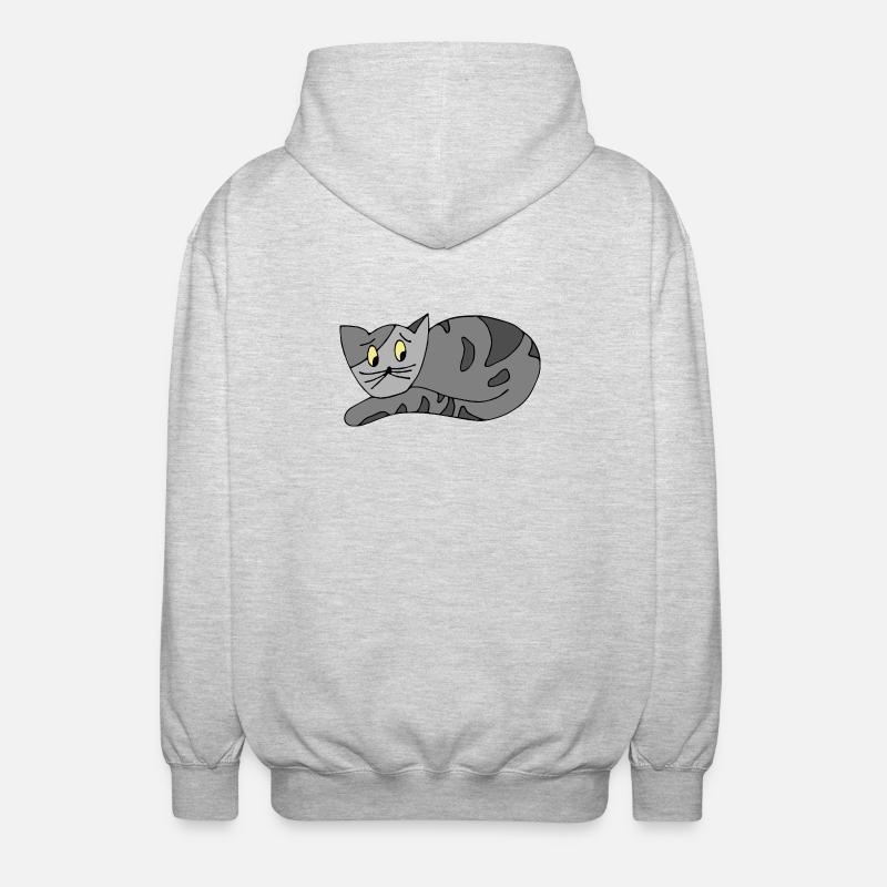 chat - Veste à capuche unisexe - gris clair chiné
