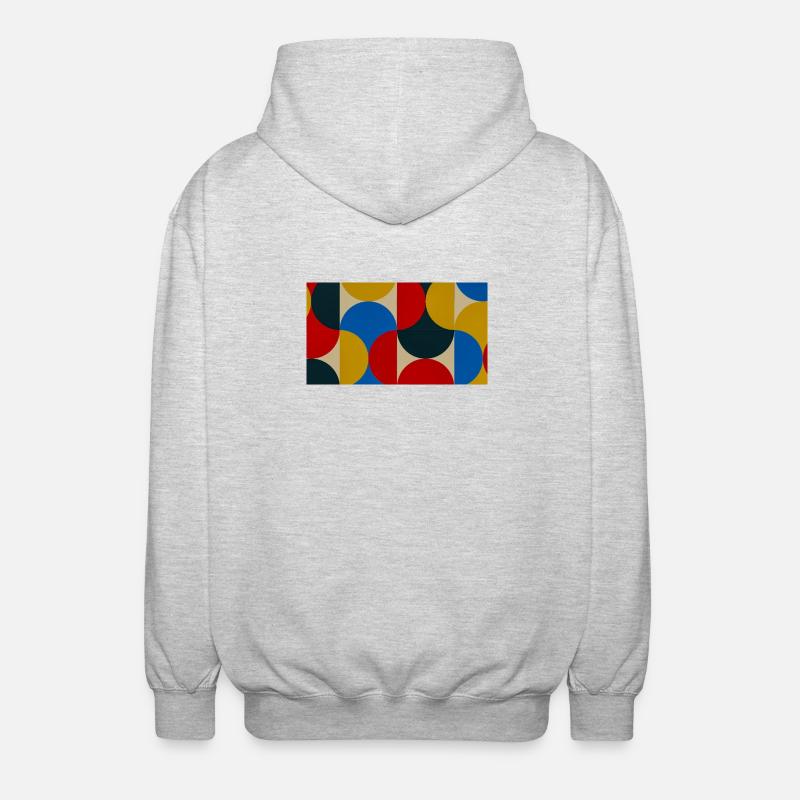 Bunte Kreisblöcke - Unisex Kapuzenjacke - Hellgrau meliert