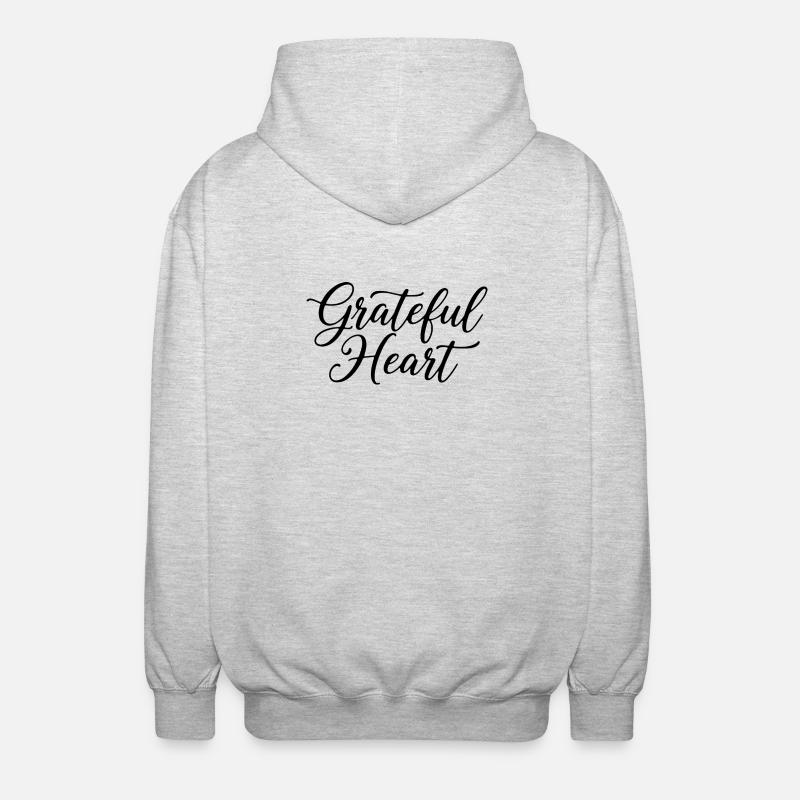 Grateful Heart Script - Veste à capuche unisexe - gris clair chiné