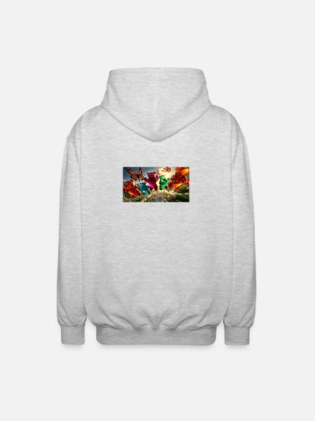 Gummibärchen-Abenteuer im Frühlingslicht - Unisex Kapuzenjacke - Hellgrau meliert