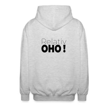 Relativement oho - Veste à capuche unisexe - gris clair chiné - Dos - AI Model Male 185 light (185cm)