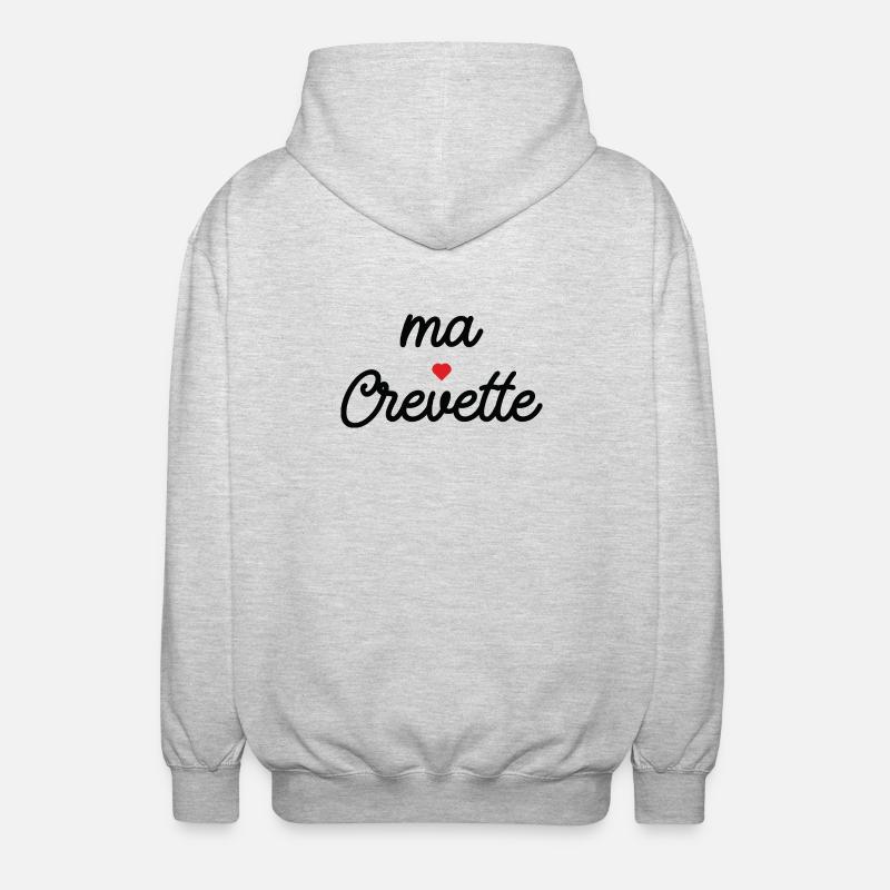 Ma Crevette Coeur Script Tee - Veste à capuche unisexe - gris clair chiné