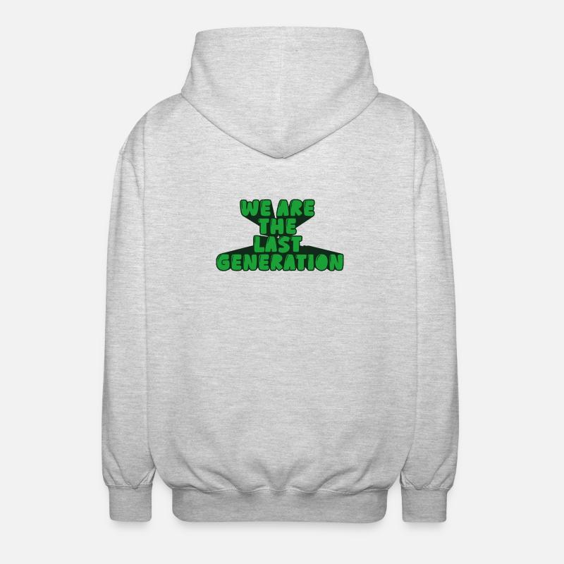 Wir sind die letzte Generation - Unisex Kapuzenjacke - Hellgrau meliert