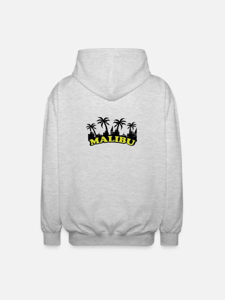Malibu Skyline - Unisex Kapuzenjacke - Hellgrau meliert