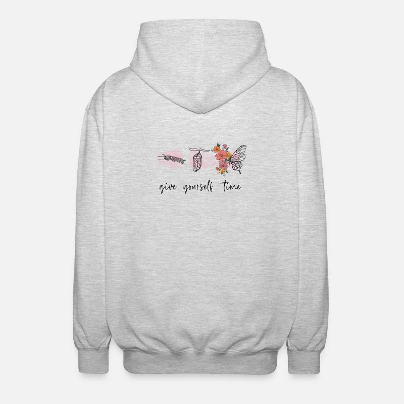 Gib dir Zeit - Unisex Kapuzenjacke - Hellgrau meliert