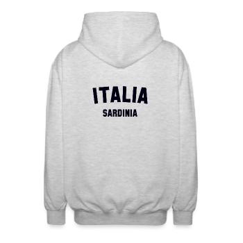 SARDINIA Italia Italie - Veste à capuche unisexe - gris clair chiné - Dos - AI Model Male 185 light (185cm)