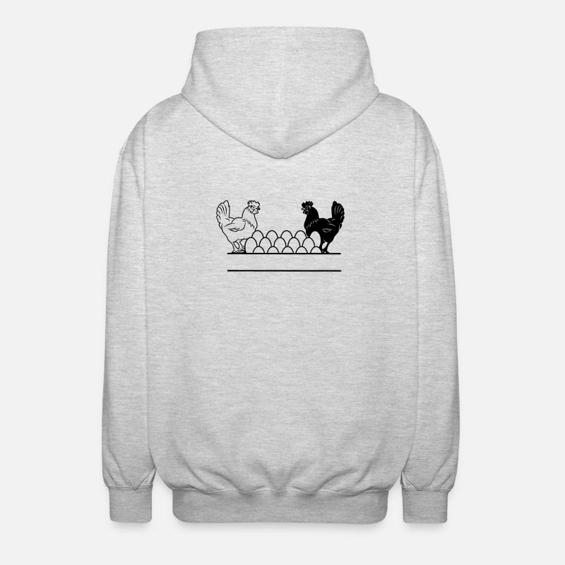 Monogramme de poulet foncé et clair - Veste à capuche unisexe - gris clair chiné