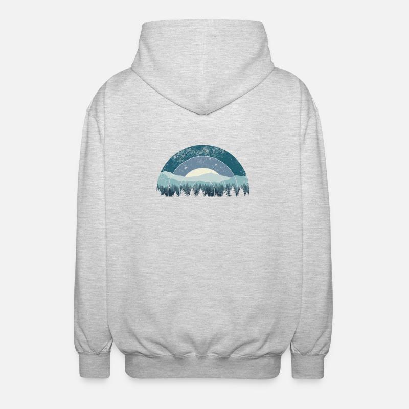Blue Arc Forest Landschaft - Unisex Kapuzenjacke - Hellgrau meliert