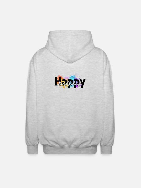 Happy birthday, Congratulations, Birthday - Unisex Hooded Jacket - light heather grey