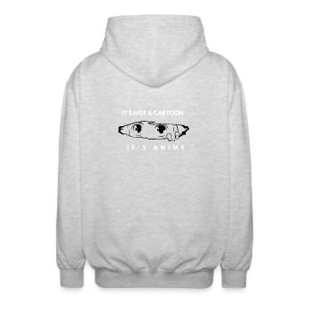 It’s not a cartoon – Anime Fan Art - Unisex Hooded Jacket - light heather grey - Back - AI Model Male 185 light (185cm)