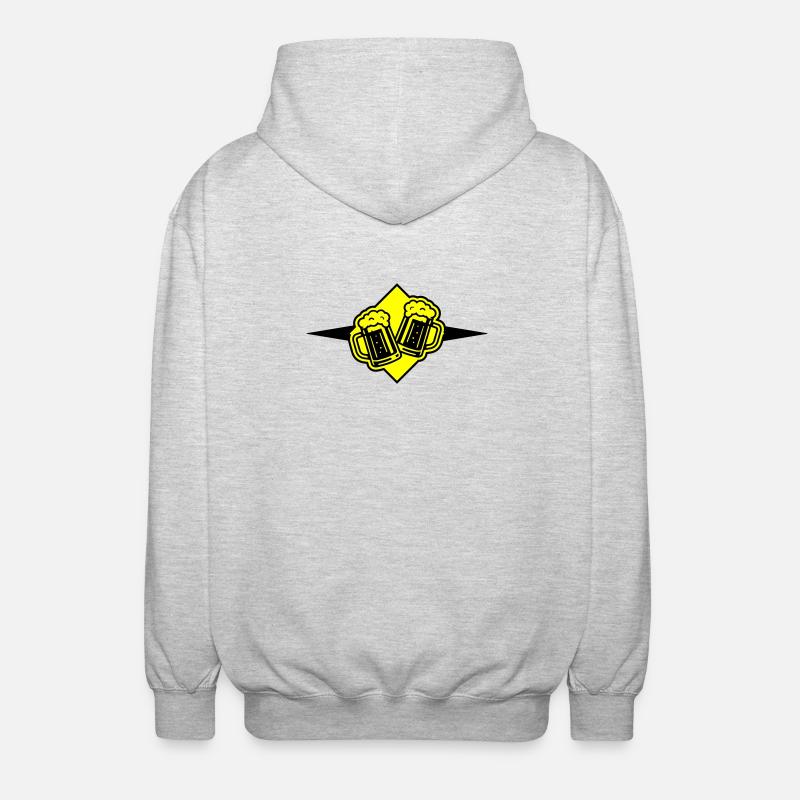 Bierkrug Bier Symbol - Unisex Kapuzenjacke - Hellgrau meliert
