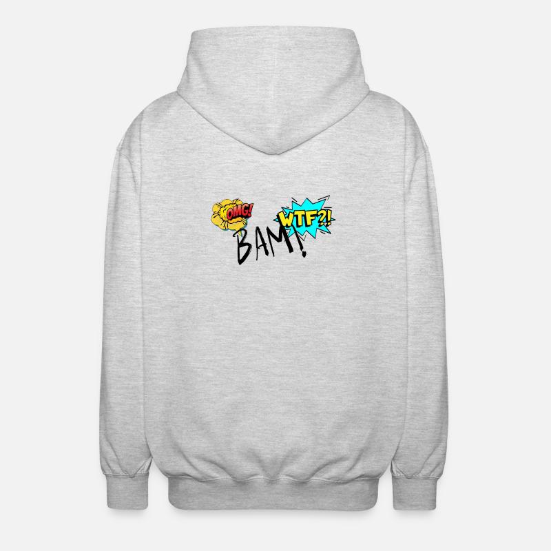 Comic Explosiv OMG WTF Ausrufe - Unisex Kapuzenjacke - Hellgrau meliert