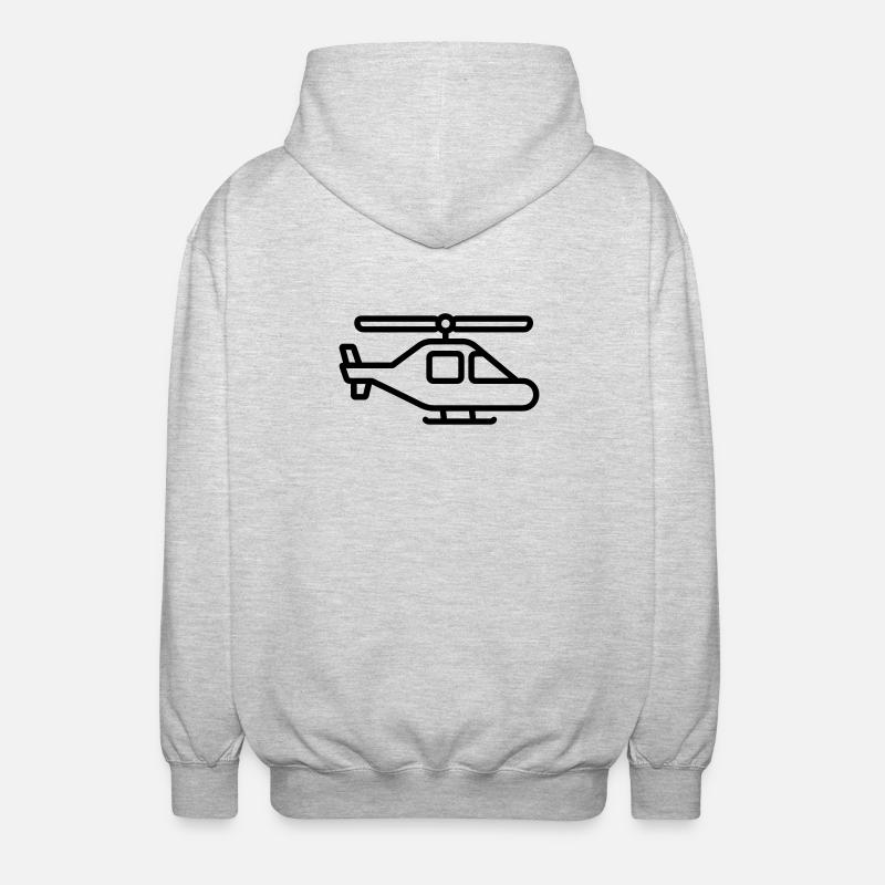hélicoptère - Veste à capuche unisexe - gris clair chiné