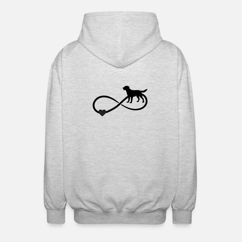 Labrador Unendlichkeitszeichen  - Unisex Kapuzenjacke - Hellgrau meliert
