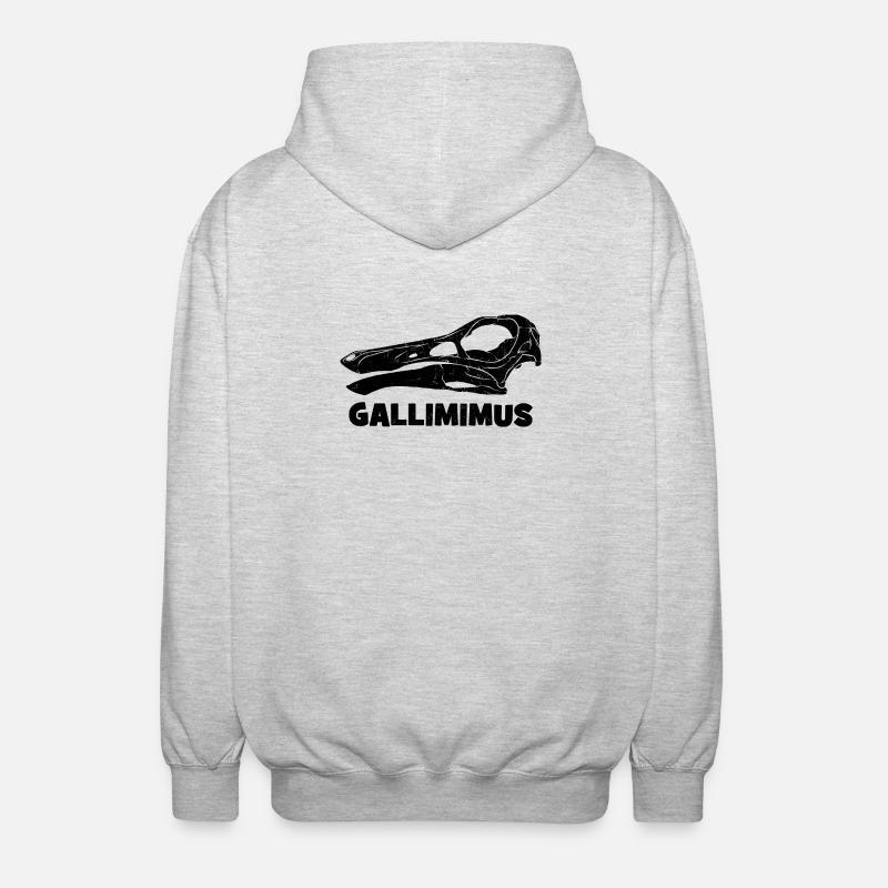 Fossile de crâne de Gallimimus - Veste à capuche unisexe - gris clair chiné