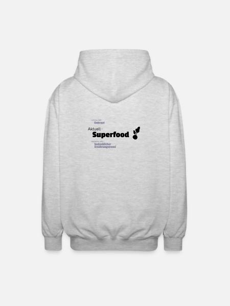 aktuelles Superfood - Unisex Kapuzenjacke - Hellgrau meliert