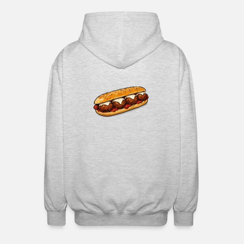 baguette-grill - Unisex Kapuzenjacke - Hellgrau meliert