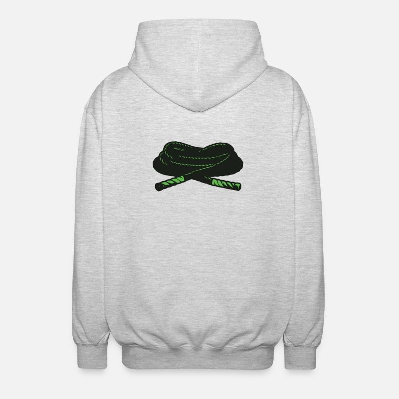 Battle Ropes Trainingsseil Icon - Unisex Kapuzenjacke - Hellgrau meliert