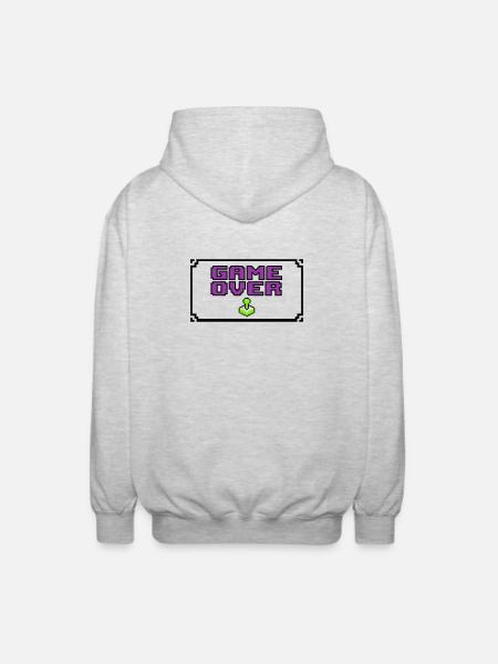 Game Over Pixel Rahmen - Unisex Kapuzenjacke - Hellgrau meliert