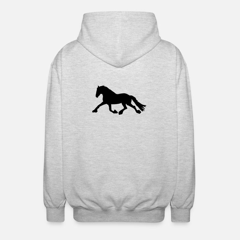 Cheval de course - Veste à capuche unisexe - gris clair chiné