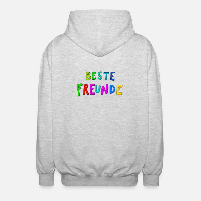Beste Freunde Farbexplosion - Unisex Kapuzenjacke - Hellgrau meliert