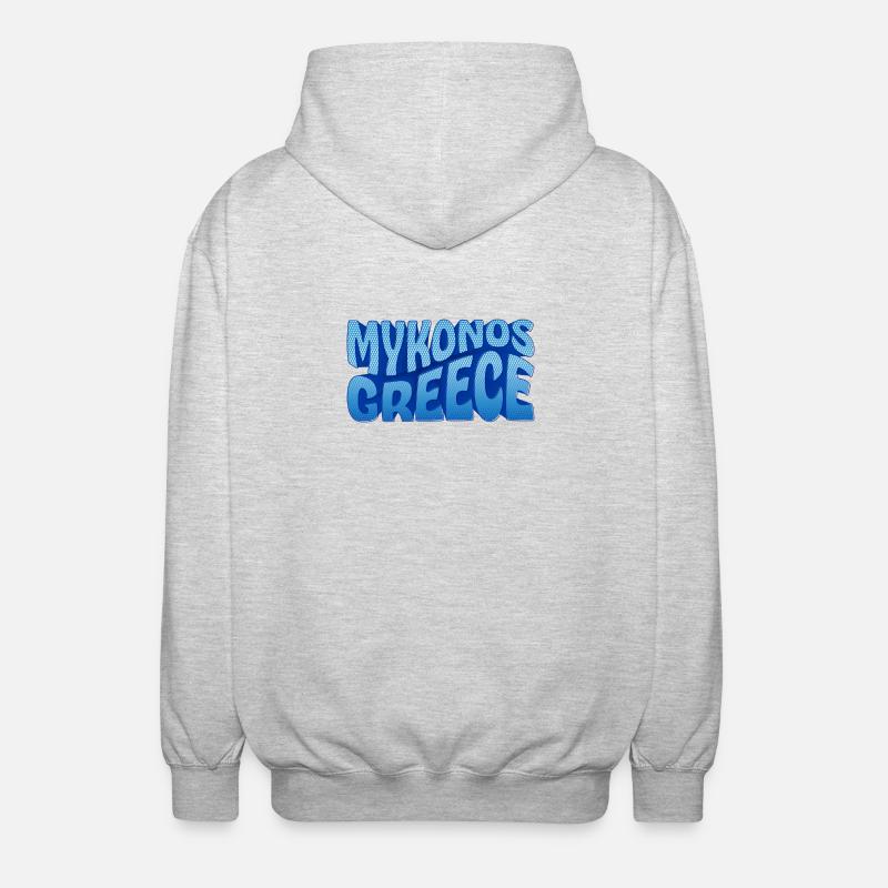 Mykonos Grèce Design à Points Bleus - Veste à capuche unisexe - gris clair chiné
