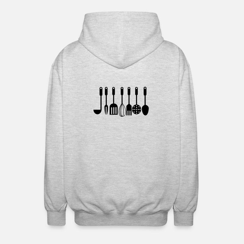 Kitchen utensils - Unisex Hooded Jacket - light heather grey